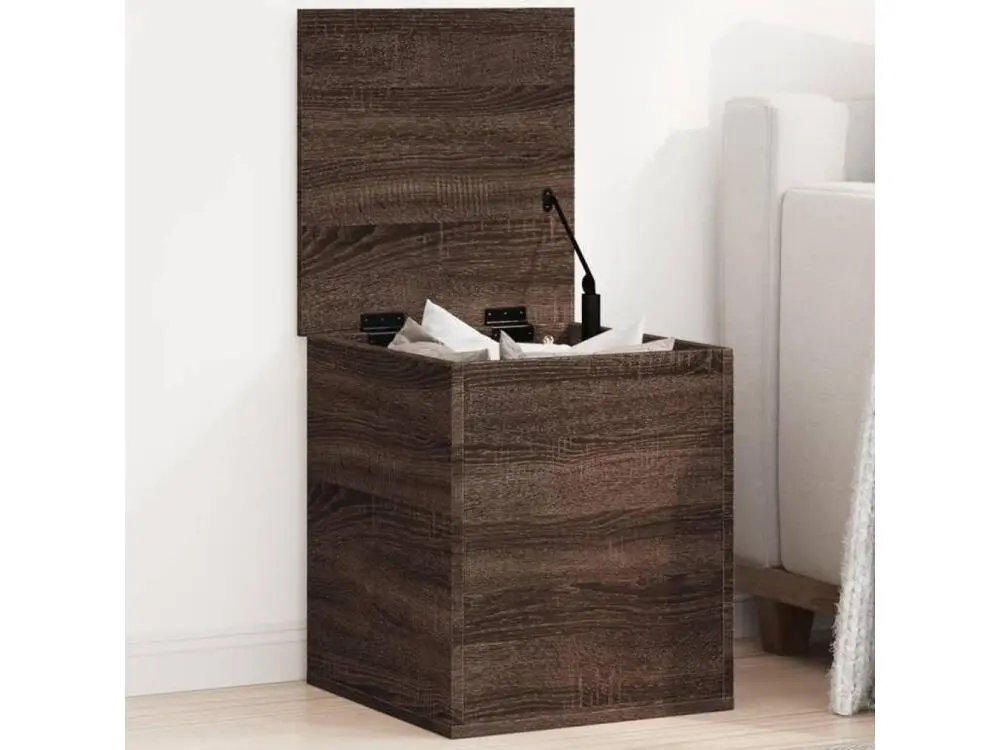 Boîte de rangement chêne marron 40x42x46 cm bois d'ingénierie