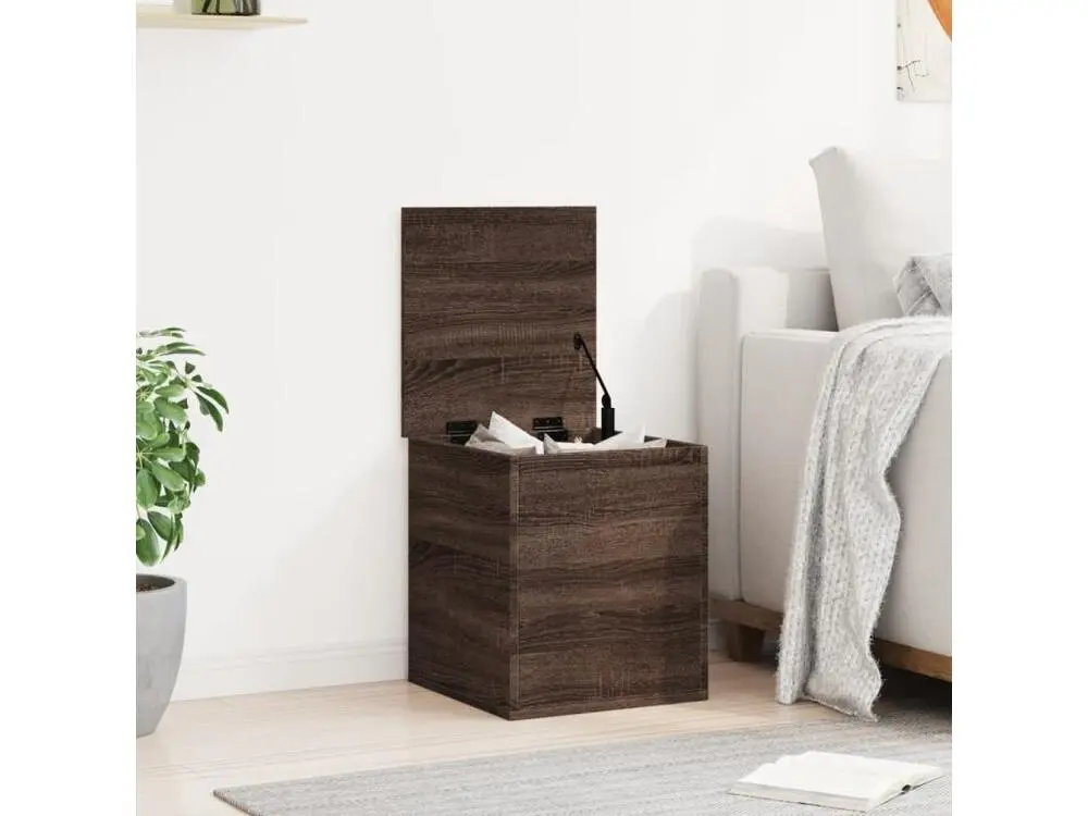 Boîte de rangement chêne marron 40x42x46 cm bois d'ingénierie