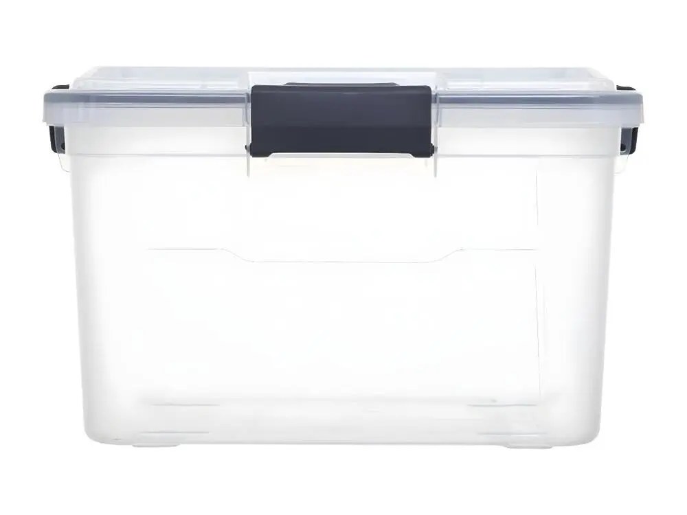 Boîte de rangement en polypropylène translucide 50L fermeture à clip