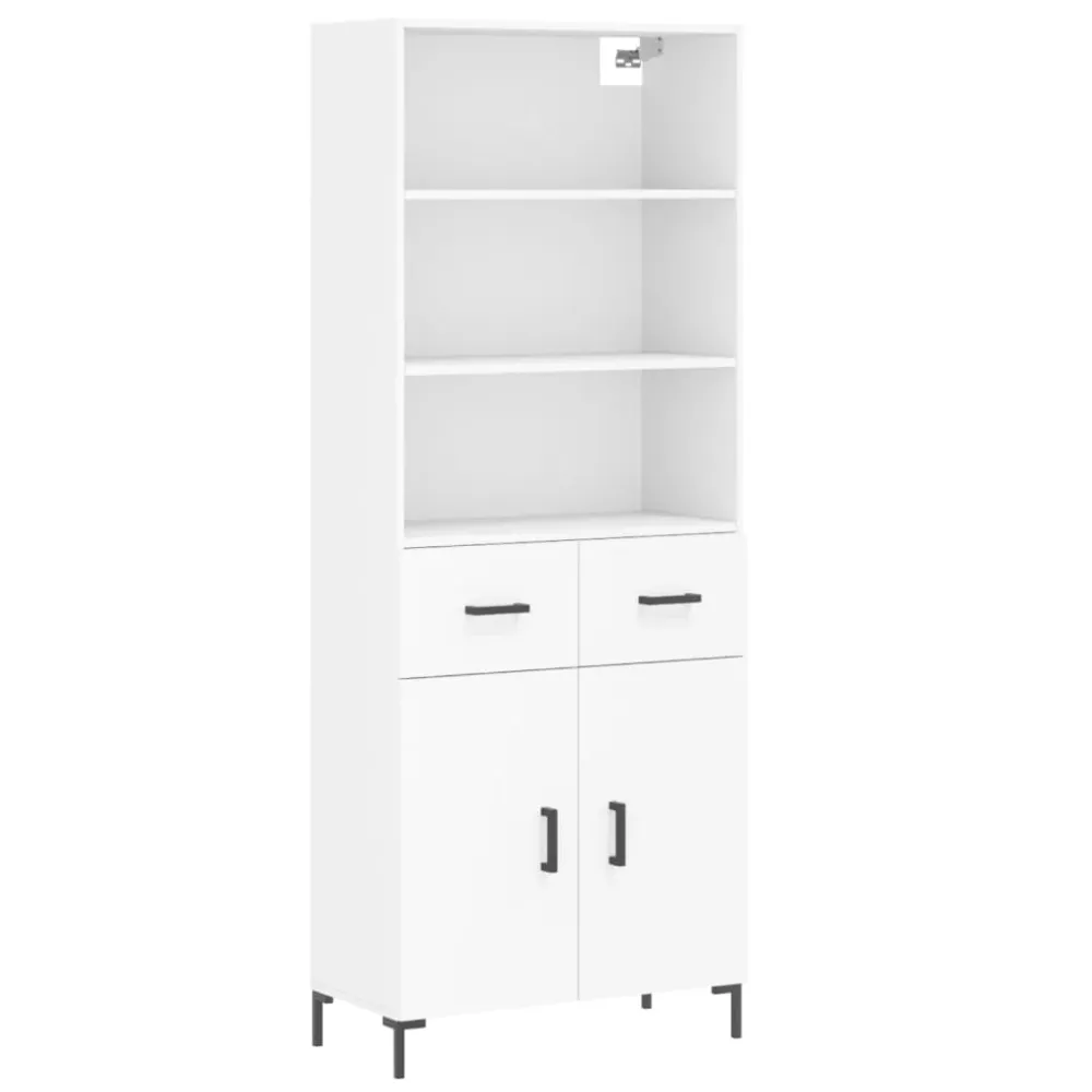Buffet bahut commode armoire meuble de rangement organisateur cuisine salle de séjour salon haut 69,5 x 34 x 180 cm bois d...