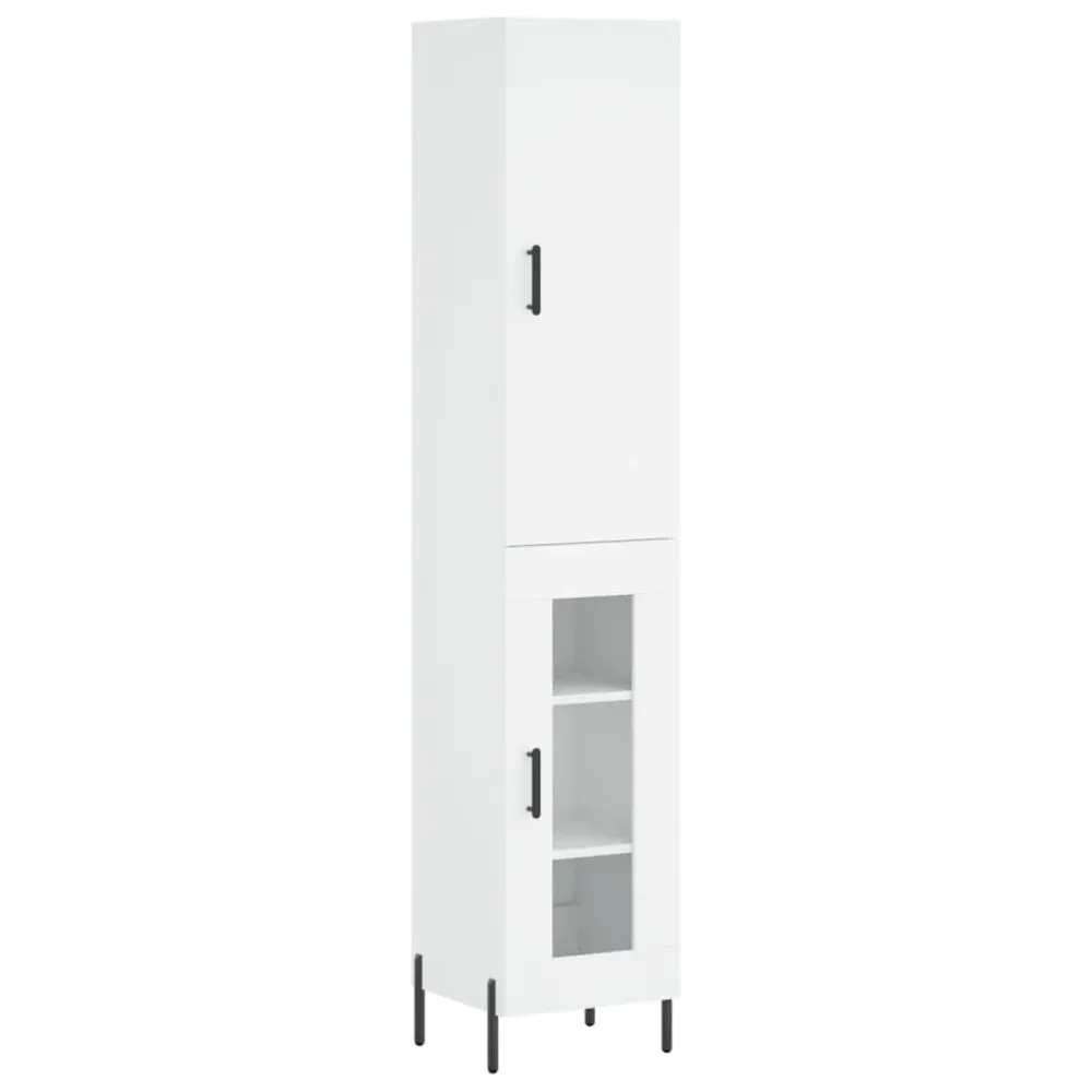 Buffet bahut commode armoire meuble de rangement organisateur cuisine salle de séjour salon haut 34,5 x 34 x 180 cm bois d...