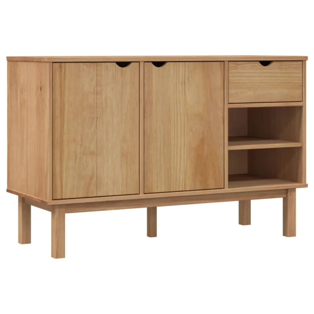 Buffet bahut commode armoire meuble de rangement organisateur cuisine salle de séjour salon 114 x 43 x 73,5 cm bois massif...