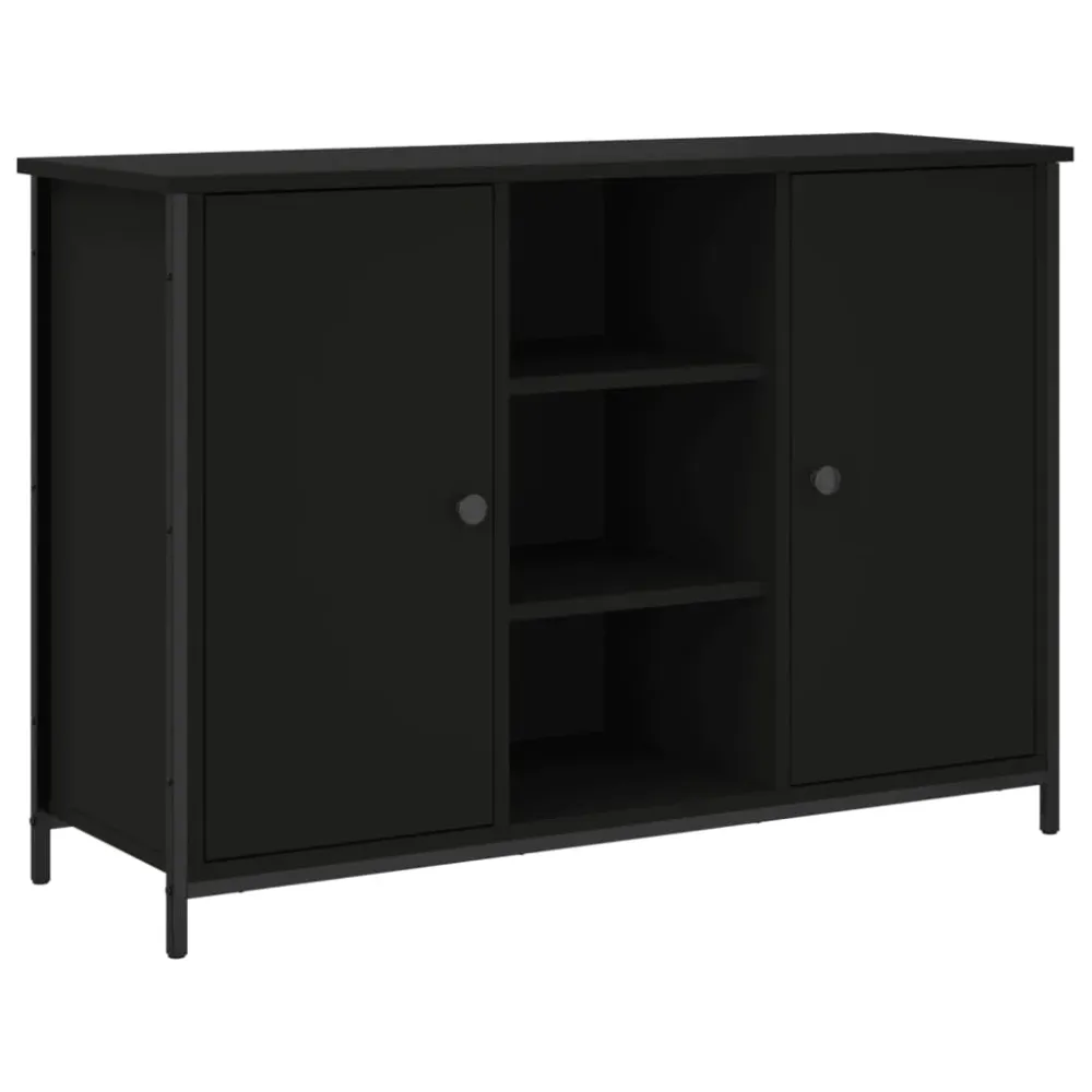 Buffet bahut commode armoire meuble de rangement organisateur cuisine salle de séjour salon 100 x 35 x 70 cm bois d'ingéni...