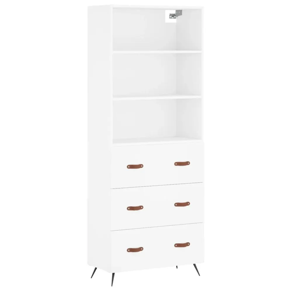 Buffet bahut commode armoire meuble de rangement organisateur cuisine salle de séjour salon haut 69,5 x 34 x 180 cm bois d...