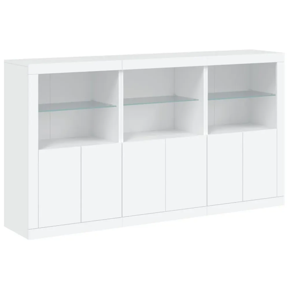 Buffet bahut commode armoire meuble de rangement organisateur cuisine salle de séjour salon avec lumières LED 181,5 x 37 x...