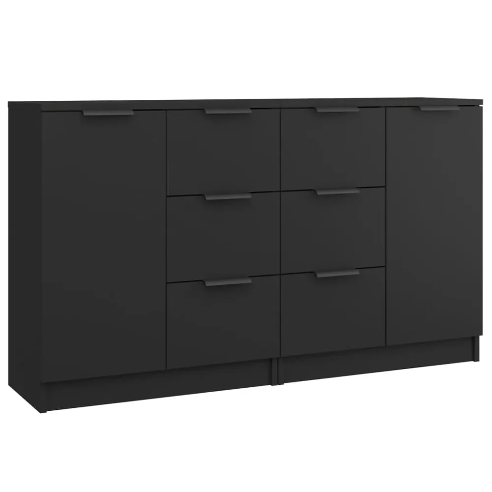 Buffet bahut commode armoire meuble de rangement organisateur cuisine salle de séjour salons lot de 2 60 x 30 x 70 cm bois...