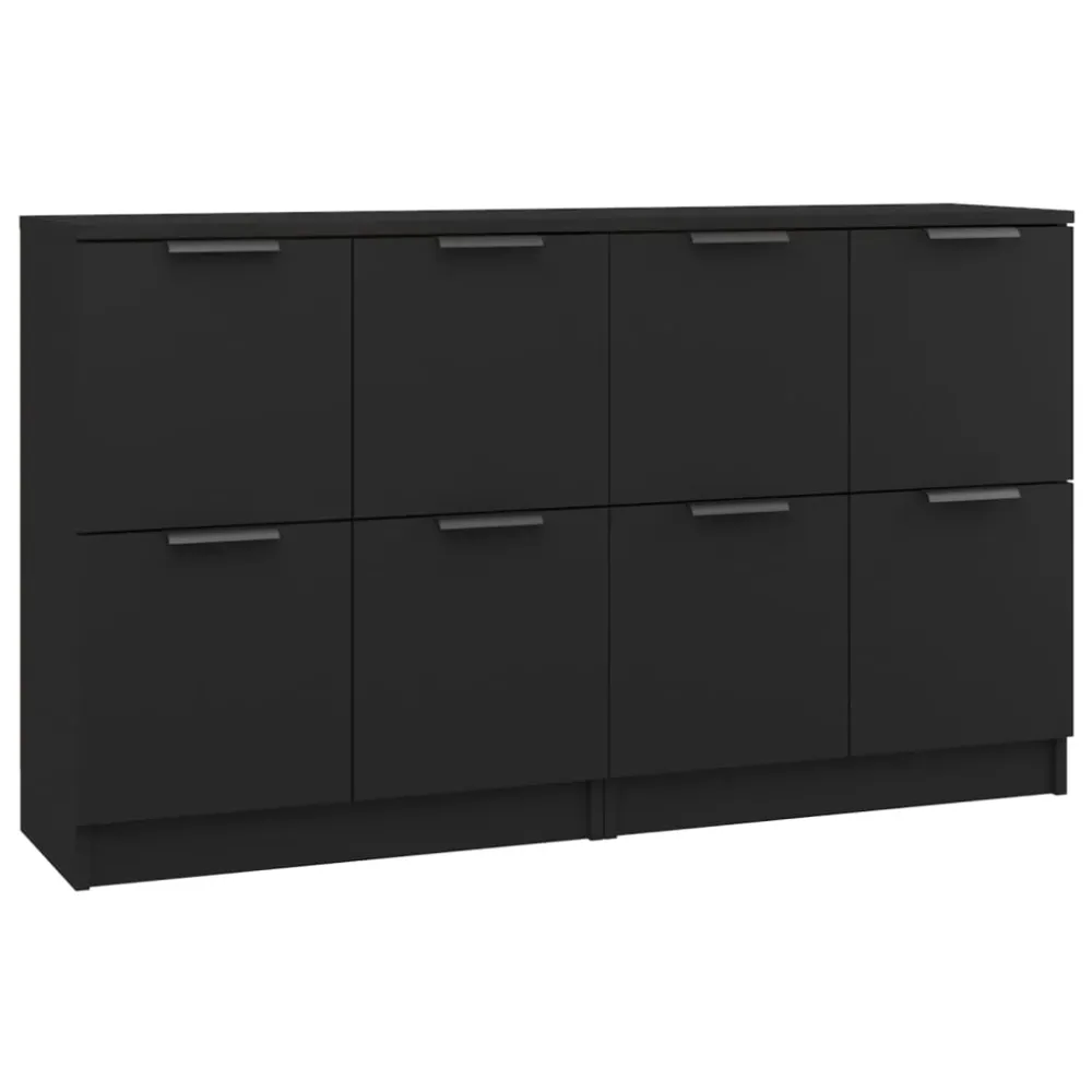 Buffet bahut commode armoire meuble de rangement organisateur cuisine salle de séjour salons lot de 2 60 x 30 x 70 cm bois...