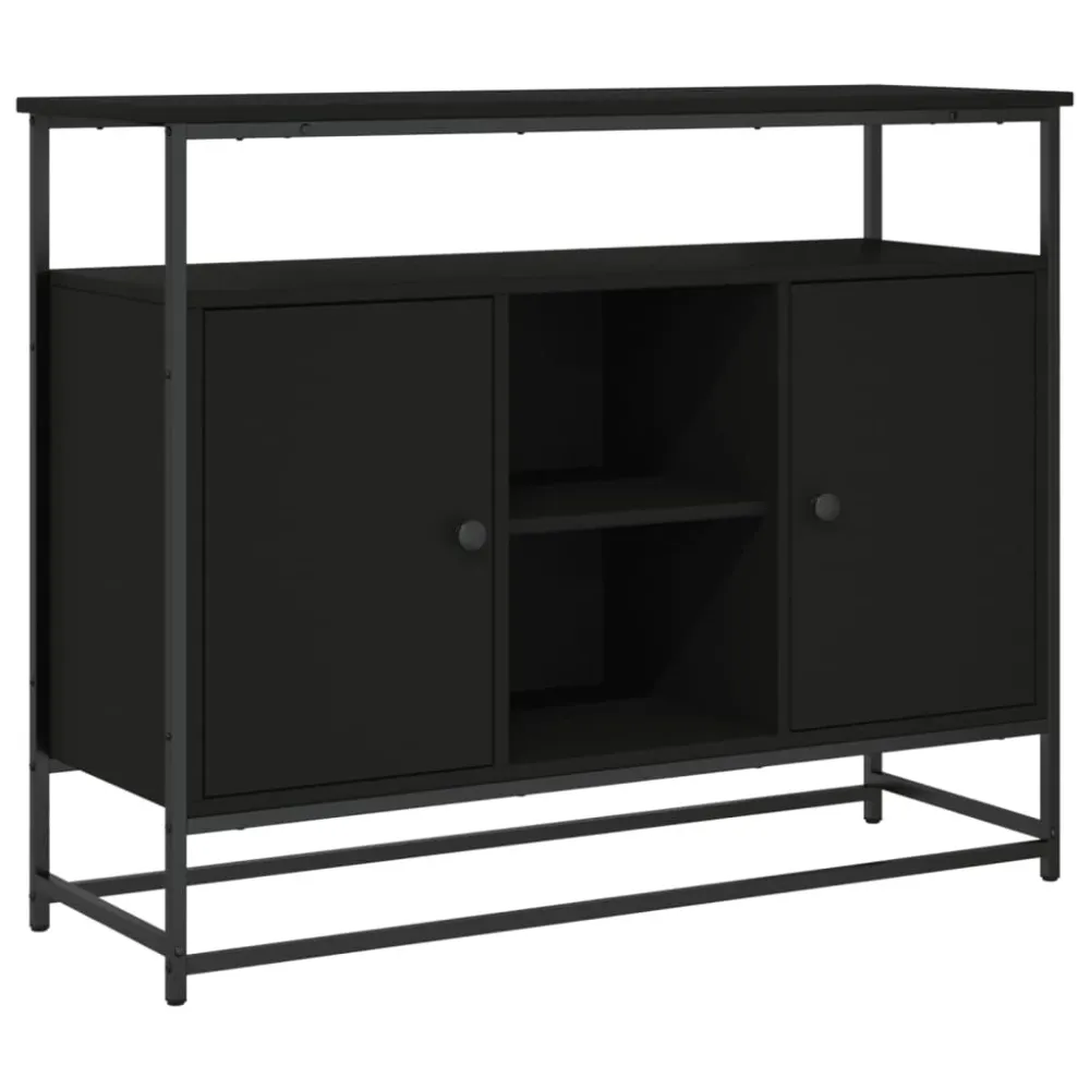 Buffet bahut commode armoire meuble de rangement organisateur cuisine salle de séjour salon 100 x 35 x 80 cm bois d'ingéni...