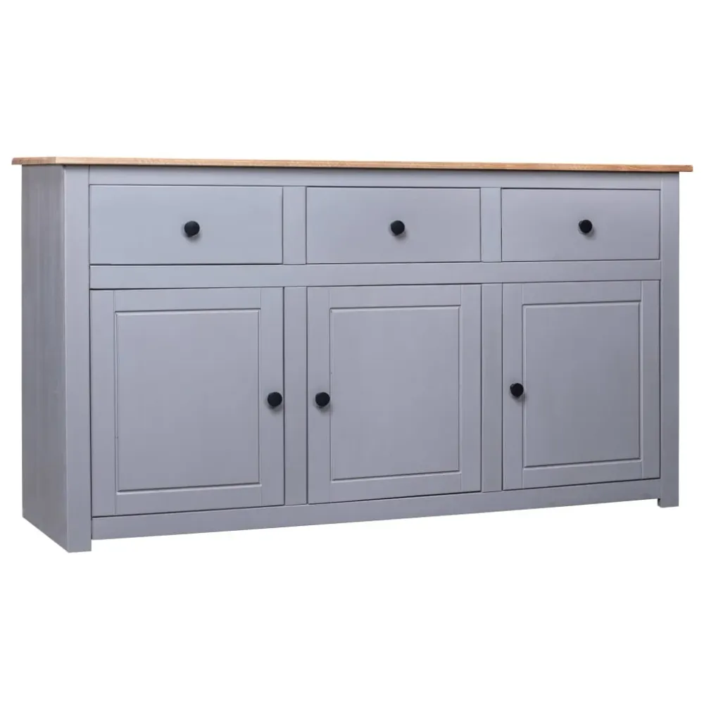 Buffet bahut commode armoire meuble de rangement organisateur cuisine salle de séjour salon 135 x 40 x 80 cm Pin durable A...