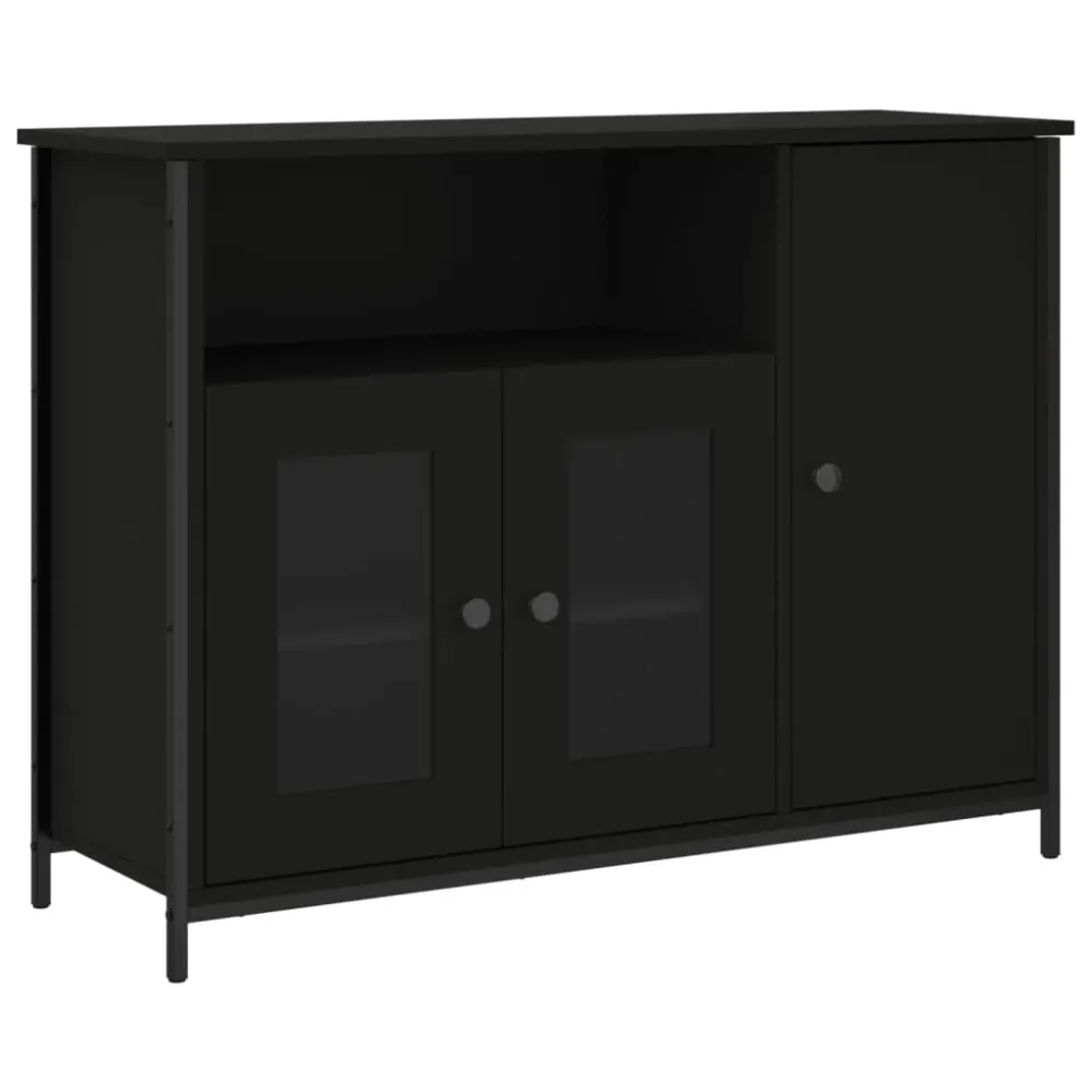 Buffet bahut commode armoire meuble de rangement organisateur cuisine salle de séjour salon 100 x 35 x 75 cm bois d'ingéni...
