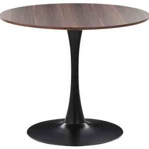 Round Dining Table ⌀ 90 cm Dark Wood Noir jais BOCA