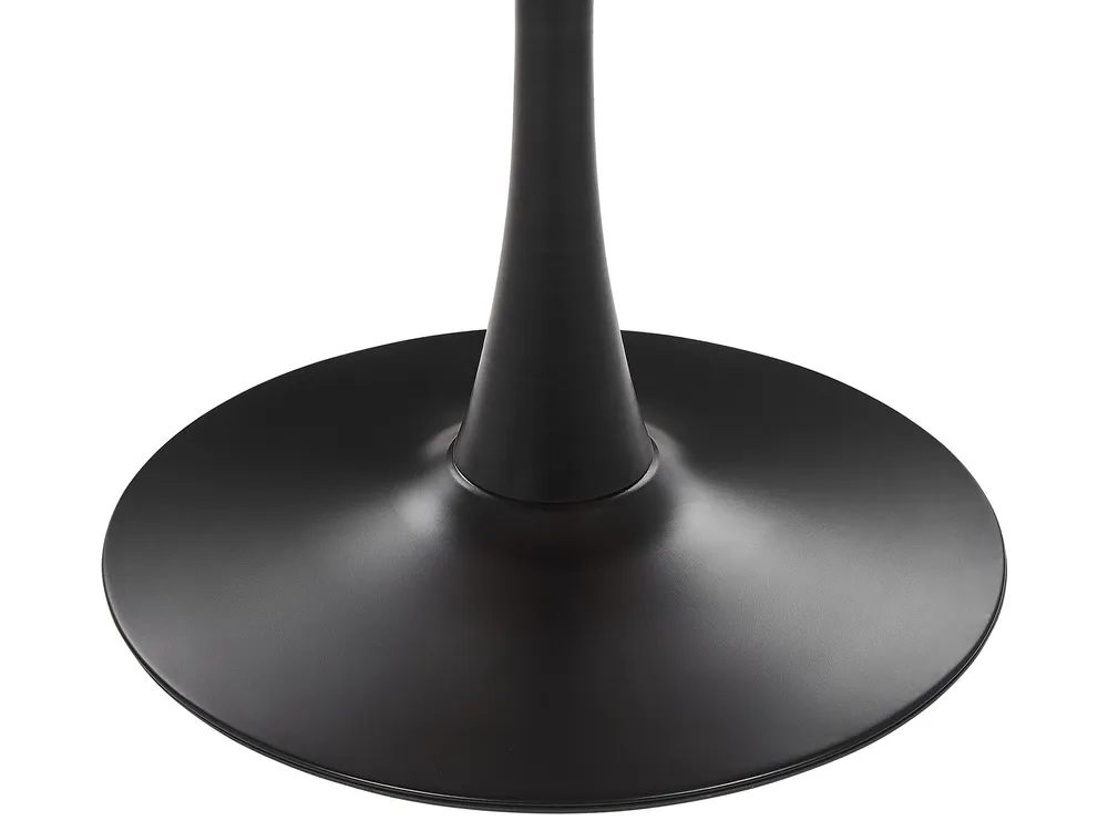 Round Dining Table ⌀ 90 cm Marble Effect Noir jais BOCA