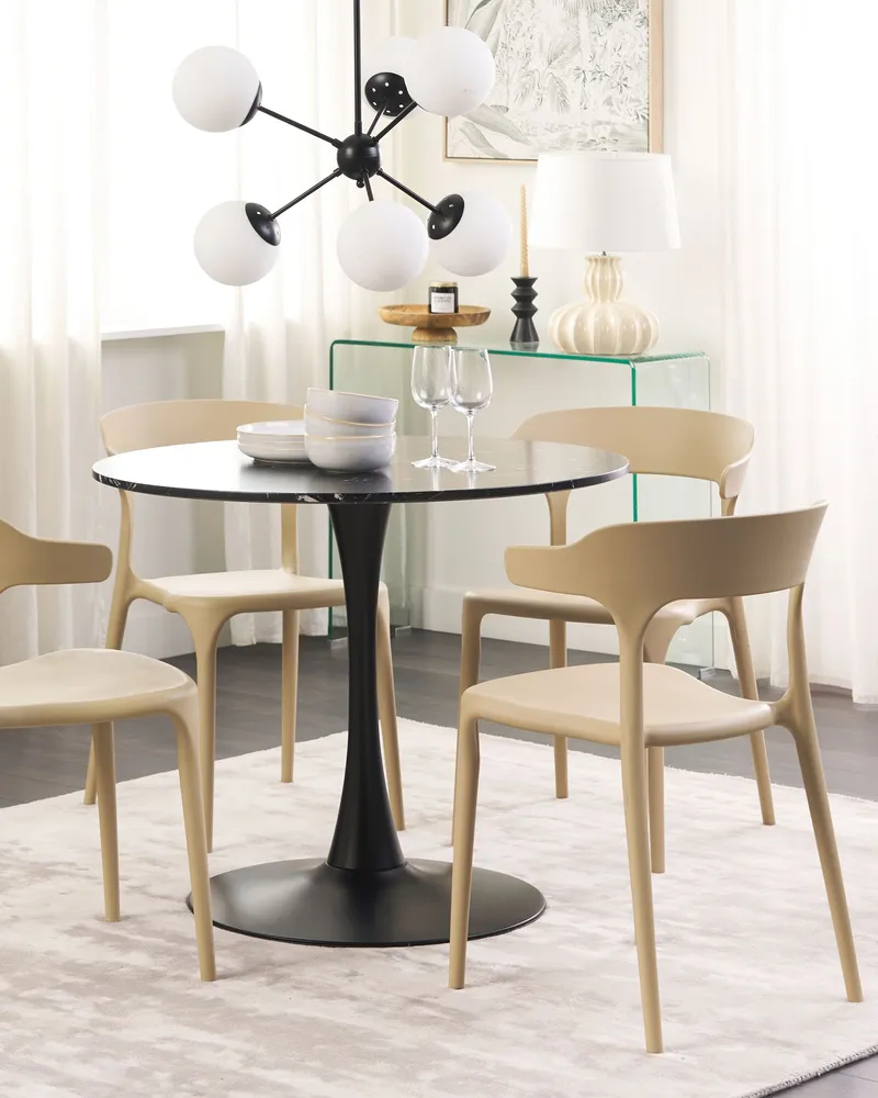 Round Dining Table ⌀ 90 cm Noir jais BOCA