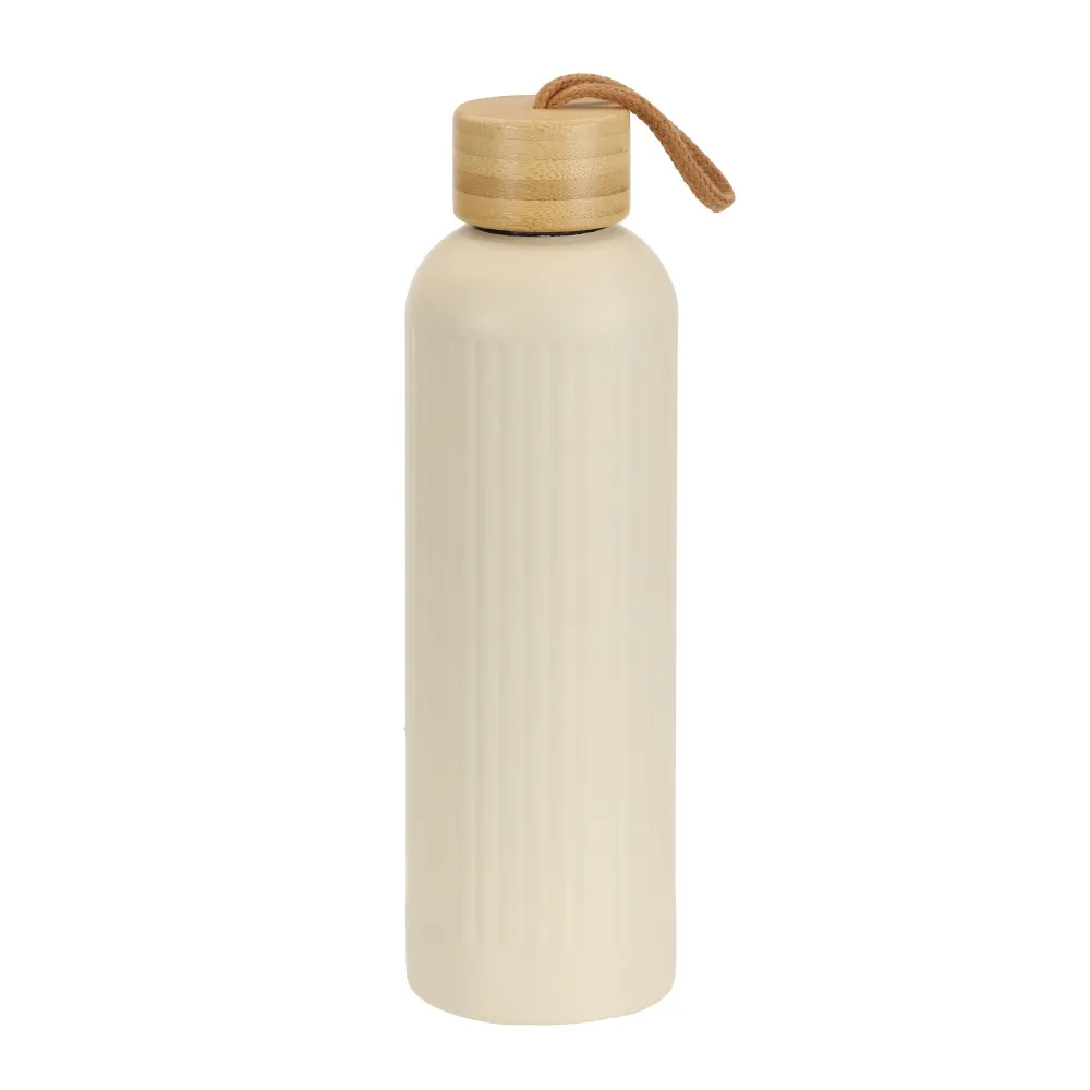 Bouteille striée en Inox 750 ML - Beige Stokomani