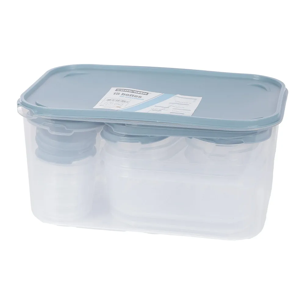 Lot de 15 boîtes en plastique Stokomani