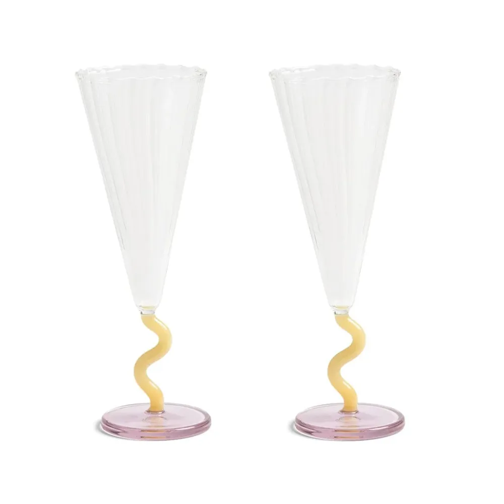 &Klevering - Flûte courbe caramel lot de 2