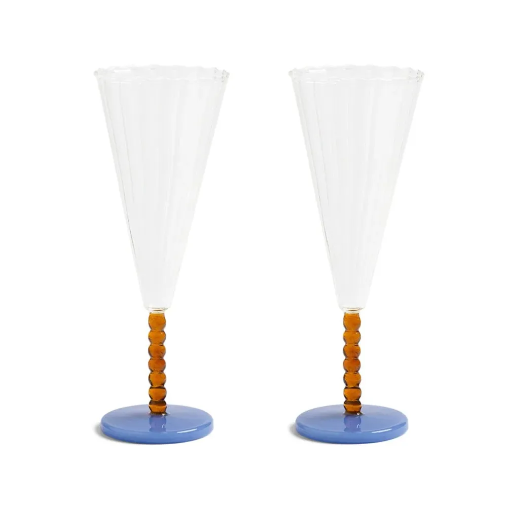 &Klevering - Flûte perle ambre lot de 2