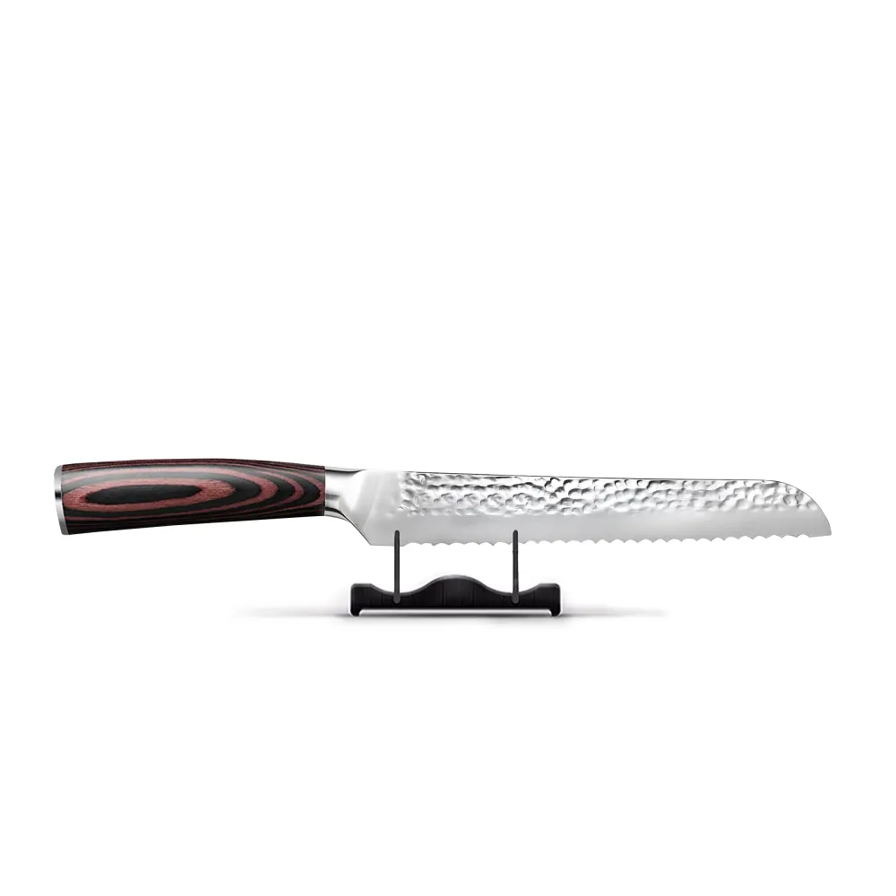 Acier inoxydable martelé - Couteau à pain 20 cm Shinrai Knives