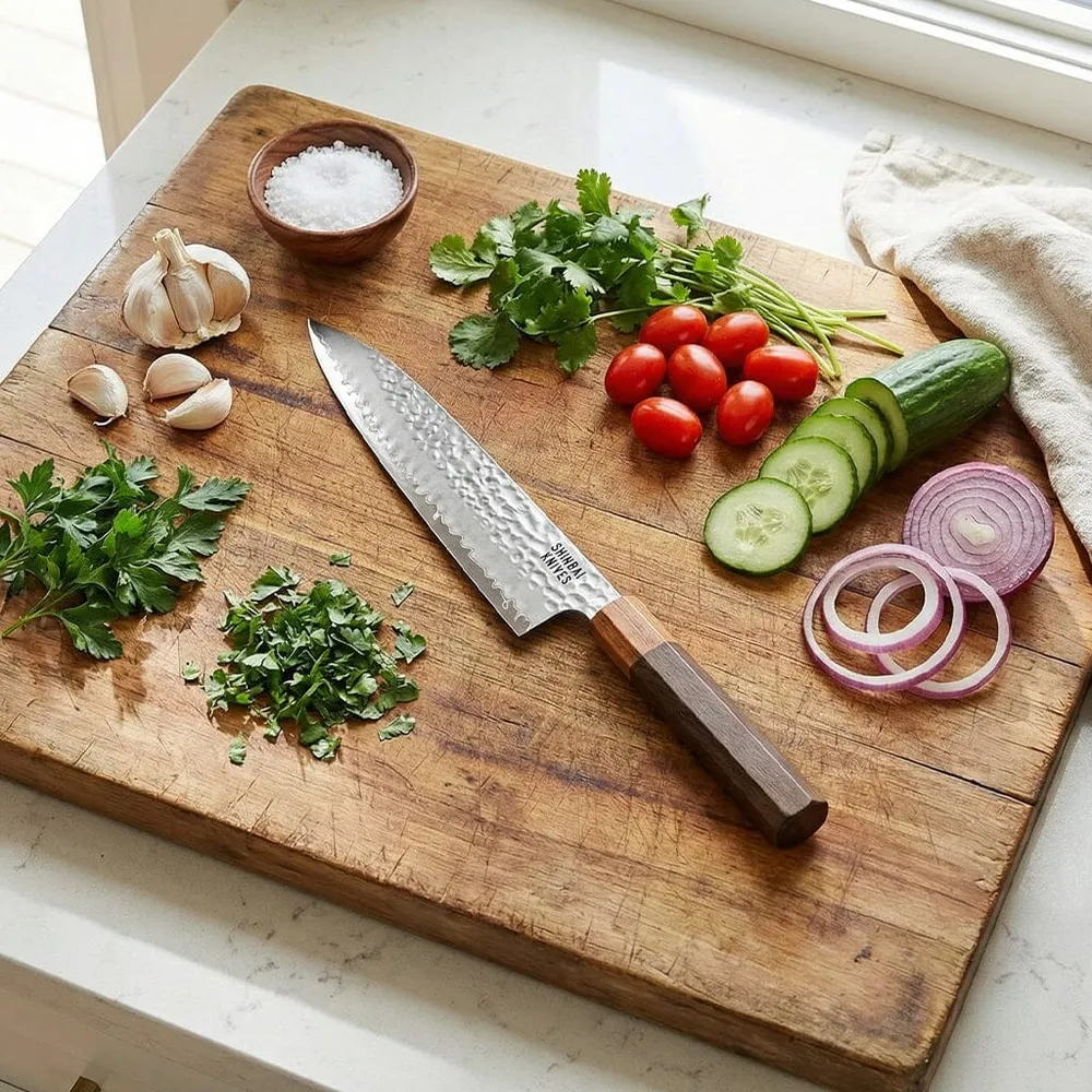 Couteaux Shinrai - Couteau de chef Damas exclusif Kigami 20 cm Shinrai Knives