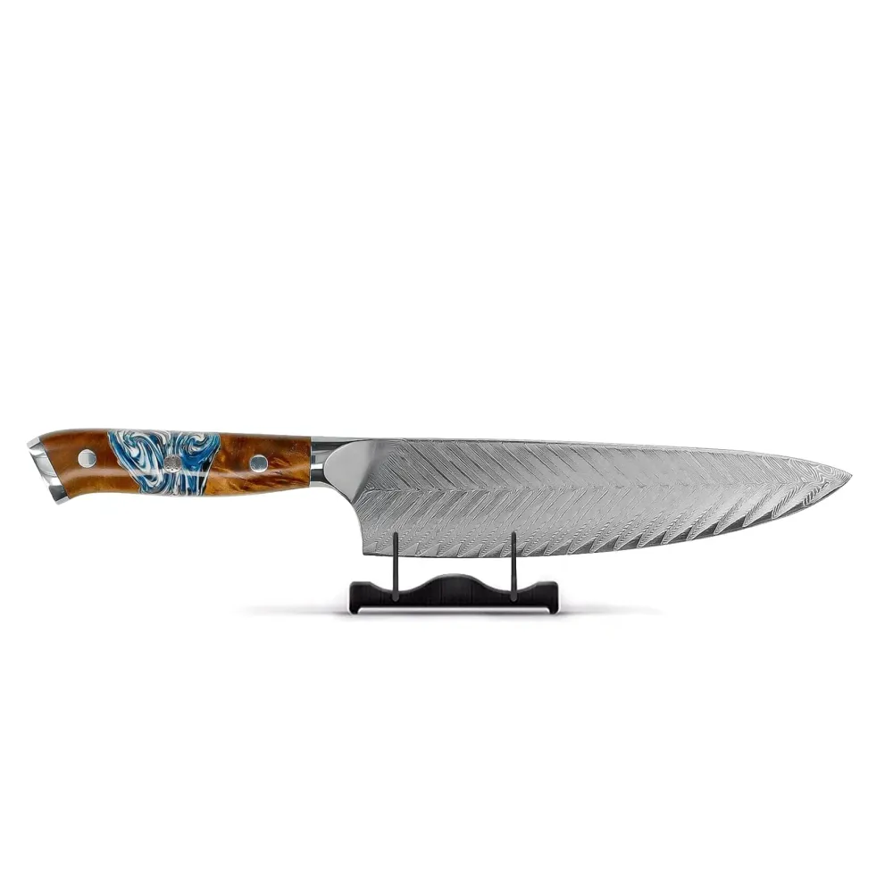 Shinrai Knives - Couteau de chef Damas série Eclipse 20 cm
