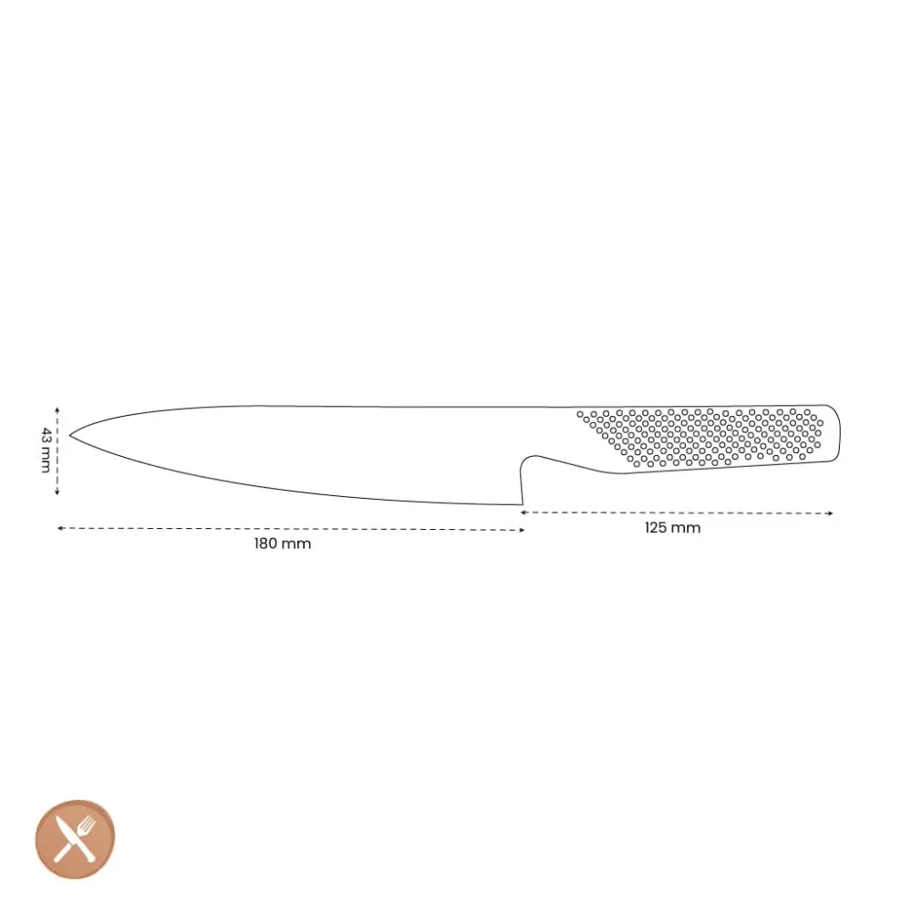 Global - Couteau de chef G78 fossettes 18 cm