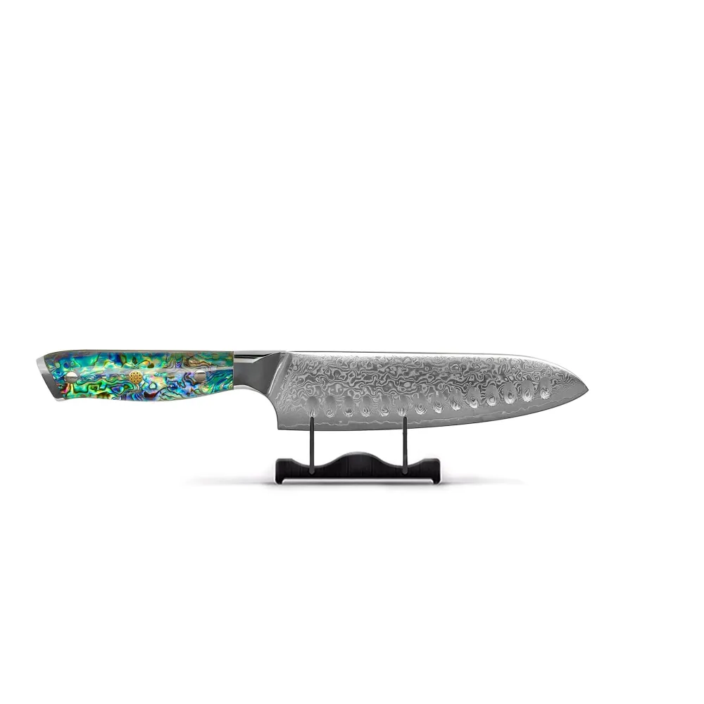 Couteau Santoku Damas Mother Pearl Jewels 18 cm Shinrai Knives