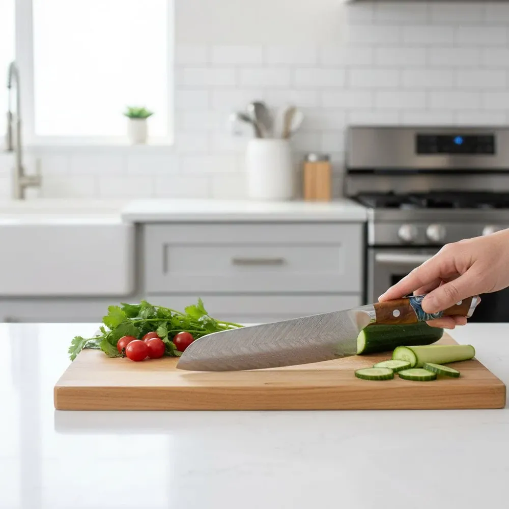 Shinrai Japon - Couteau Santoku Damas Série Eclipse 18 cm Shinrai Knives