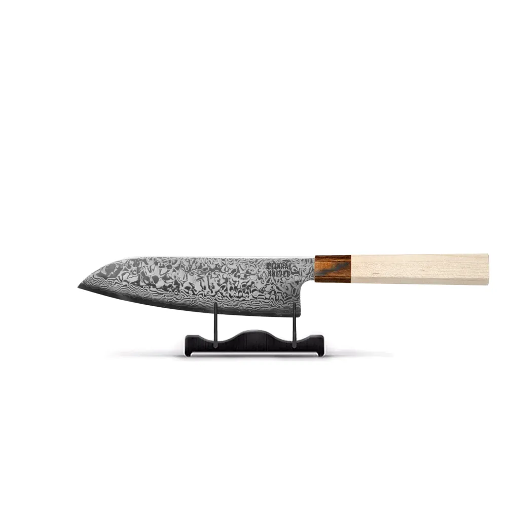Shinrai Knives - Couteau Kōyō Damas Santoku 18 cm