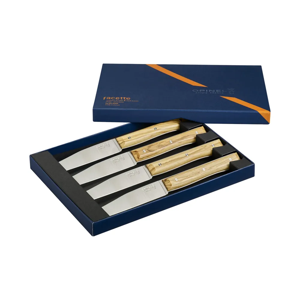 Coffret de 4 couteaux de table Facette Olivier - Opinel