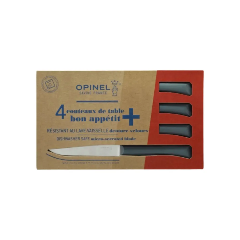 Opinel - Coffret Bon Appétit Plus - 4 Couteaux de table - Anthracite