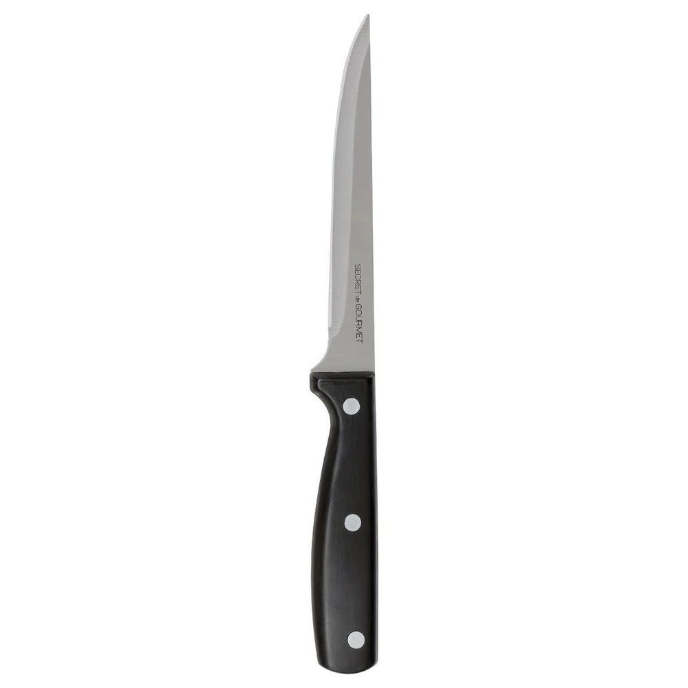 5five - couteau à désosser inox "essentiel black" lame 15cm en Acier Inoxydable Damas