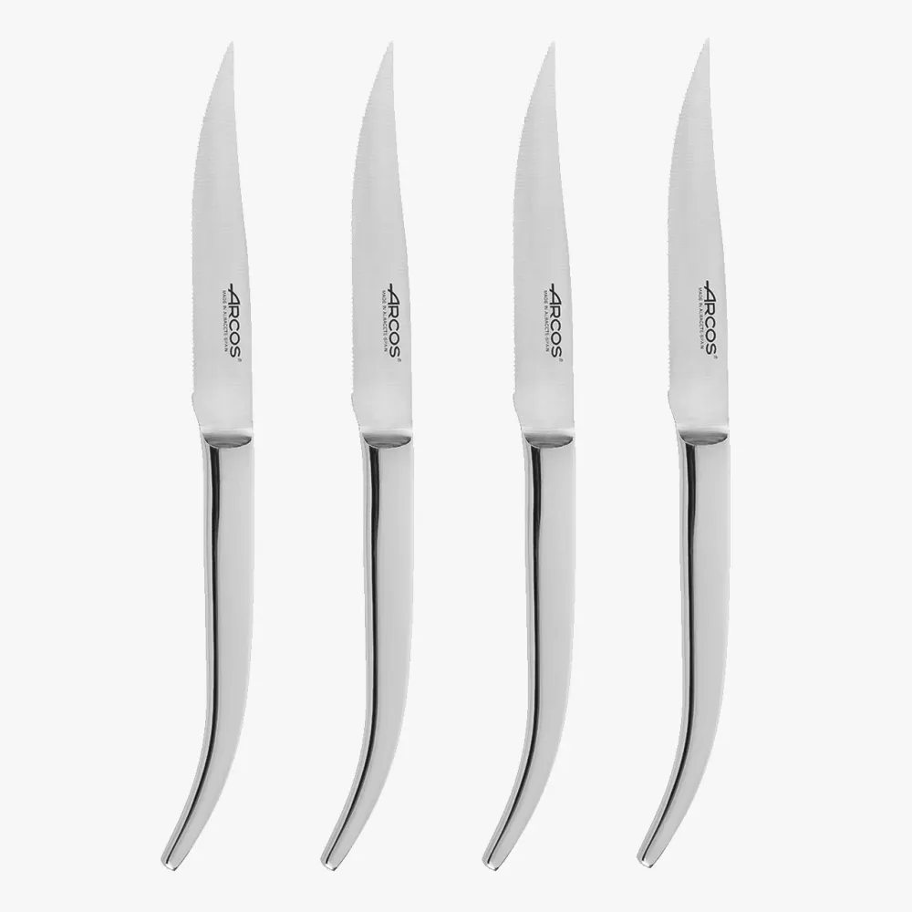 Set 4 couteaux à steak microdentés Origin inox 110 mm avec Garantie à Vie