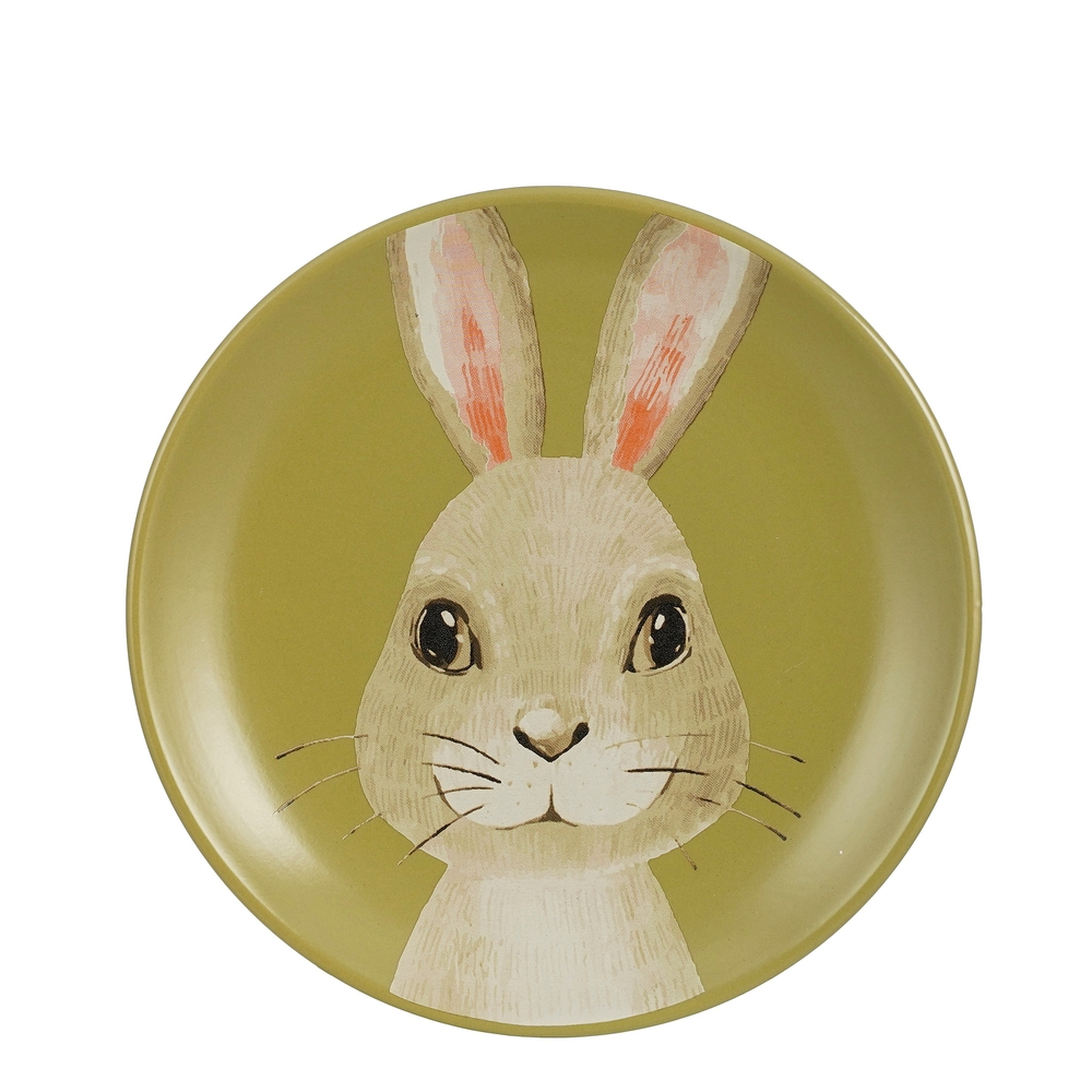 Assiette décorative en céramique, motif Lapin - D20cm