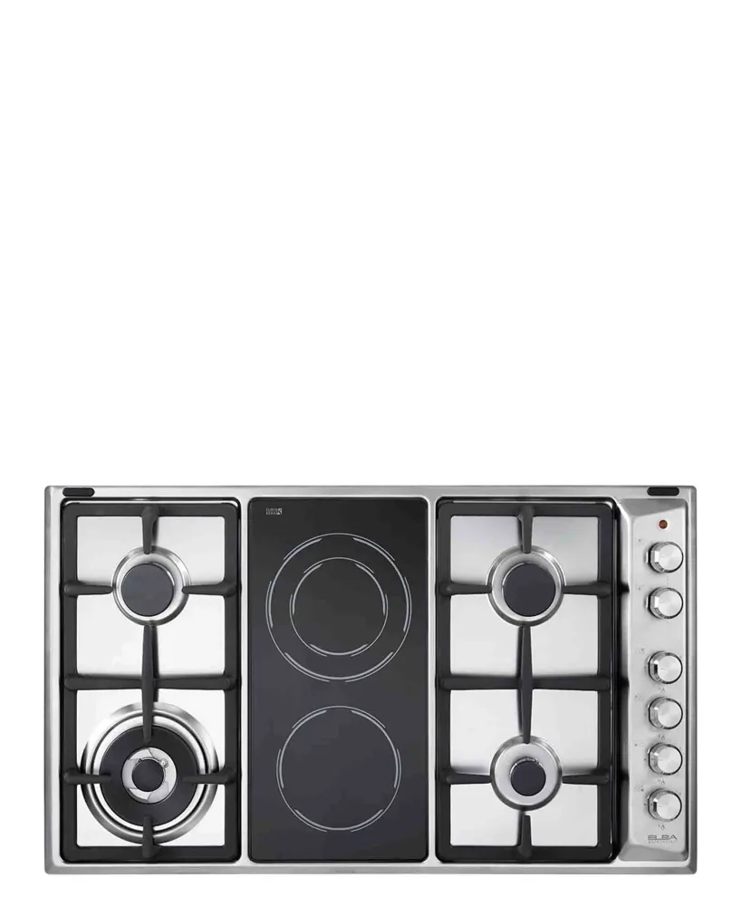 Elba 90cm Gas & Céramique Hob - Black & Silver