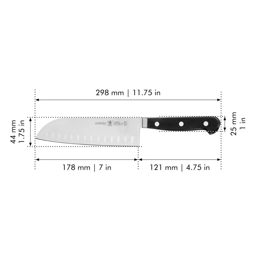Couteau Santoku 7 po, J.. Henckels Classique