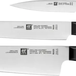 Zwilling Gourmet Knife Set 3 pièces (couteau de chef, couteau à découper, couteau d'office) avec Garantie à Vie