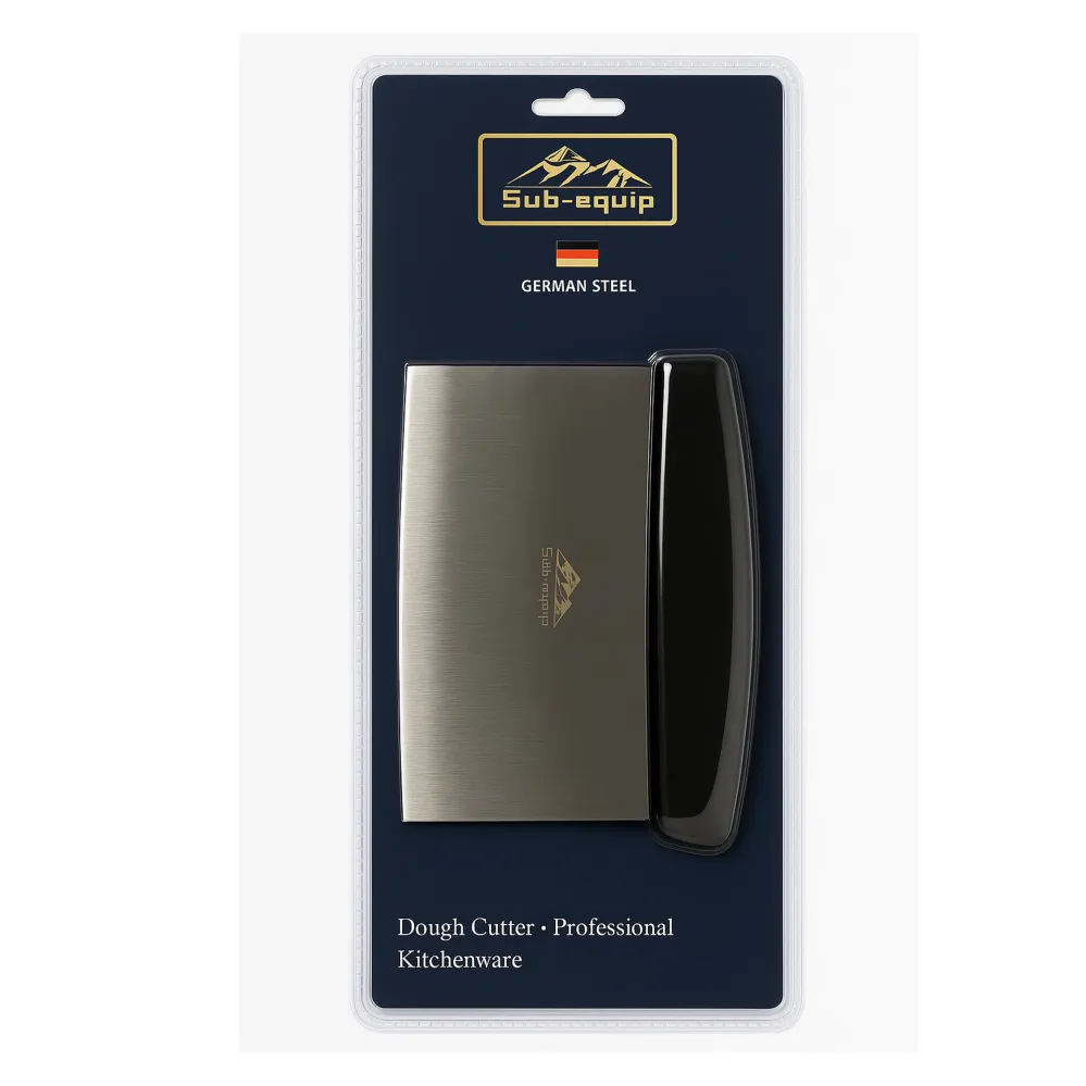 Coupe-pâte Sub-Equip DSC-3K en acier allemand à haute teneur en carbone avec manche en polypropylène noir - Lame de 15 cm...