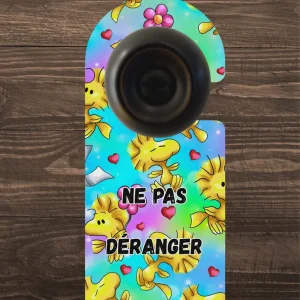 🪝 Accroche-porte personnalisé – Ne pas déranger oiseau jaune