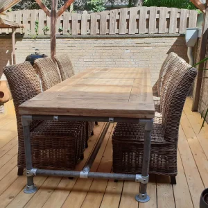 Cosywood moderne Table de style industriel solide Table de salle à manger Bois d'échafaudage Stigerwood vintage Table de j...