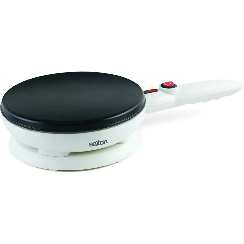 Salton CM1337 Crêpière Électrique Sans Fil avec Plat à Pâte et Spatule, Surface Antiadhésive, Température Automatique, 7.5...