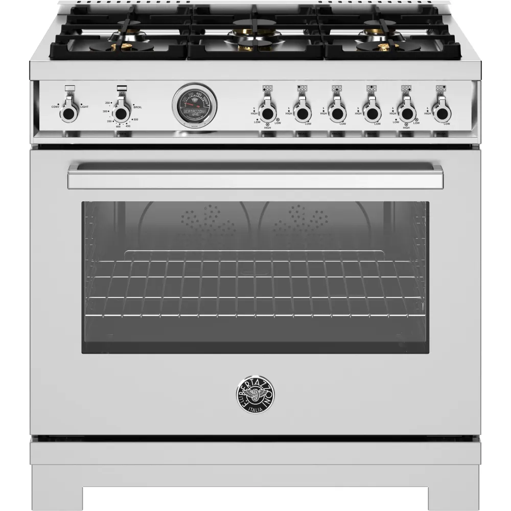 Bertazzoni Cuisinière amovible à gaz de 36 pouces PRO366BCFGMXTLP