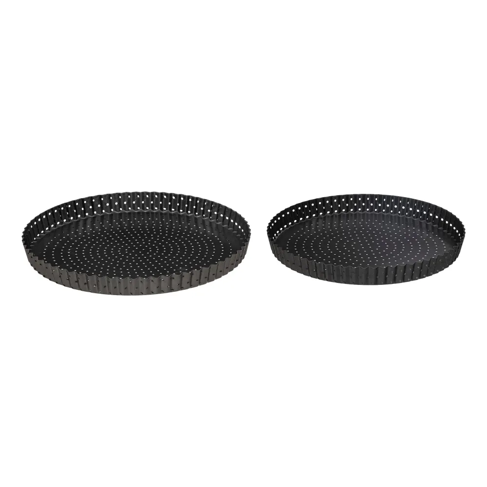 2 plats à tarte fond amovible Stokomani