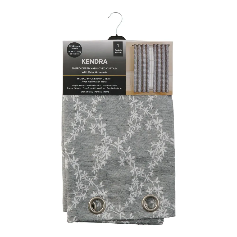 Rideau brodé en jacquard teint avec œillets, 54 po x 96 po Giant Tiger