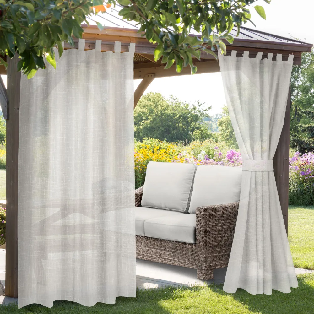 Rideau d’extérieur de couleur unie d’aspect lin avec attaches autoagrippantes, 54 po x 84 po Giant Tiger