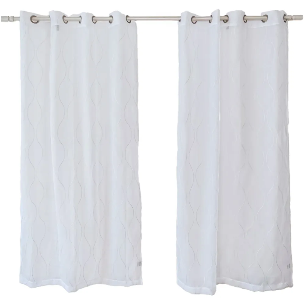 Ens. de rideaux diaphanes brodés HomeStyles - emb. de 2, 52 po x 84 po