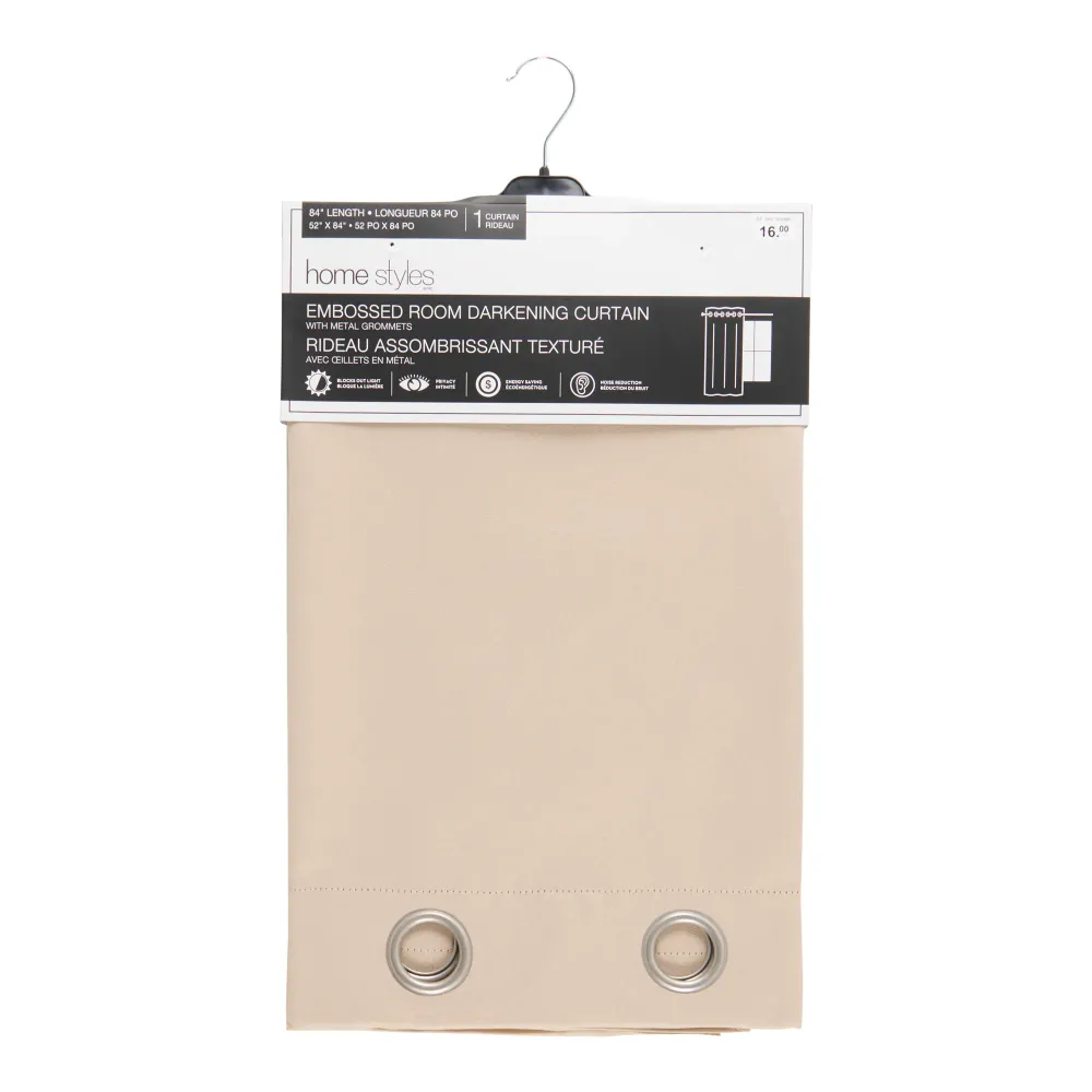 Rideau assombrissant brodé avec œillets HomeStyles, 52 po x 84 po