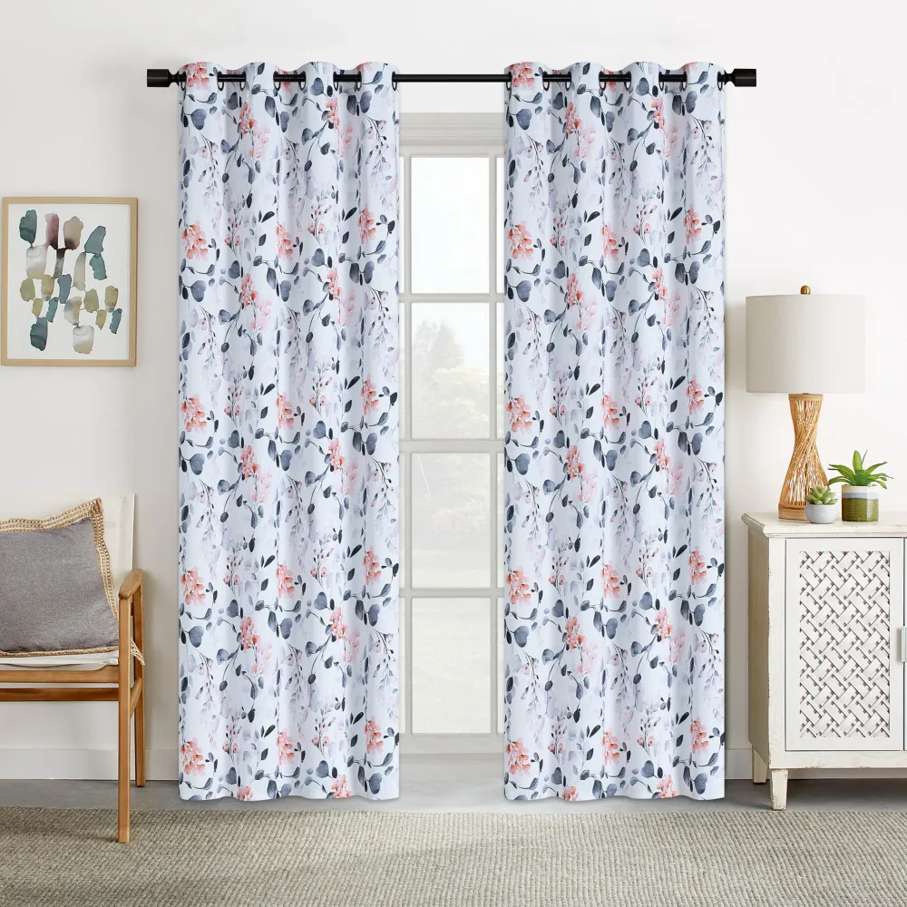 Rideau assombrissant imprimé avec œillets HomeStyles, 52 po x 84 po