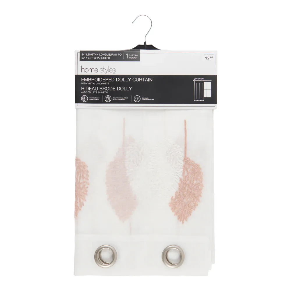 Rideau diaphane brodé avec œillets HomeStyles, 54 po x 84 po