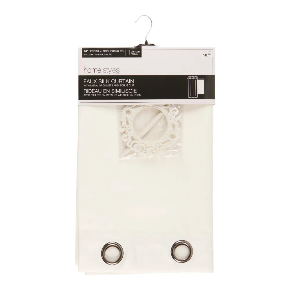 Rideau en fausse soie avec pince HomeStyles – 54 po x 84 po