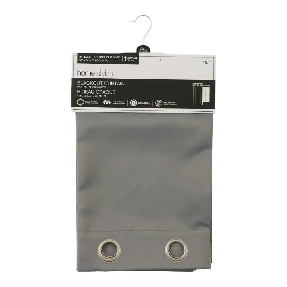 Rideau occultant HomeStyles, gris, 52 po x 84 po